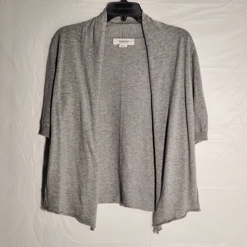 WORKSHOP GREY SHORT SLEEVE CARDIGAN LARGE